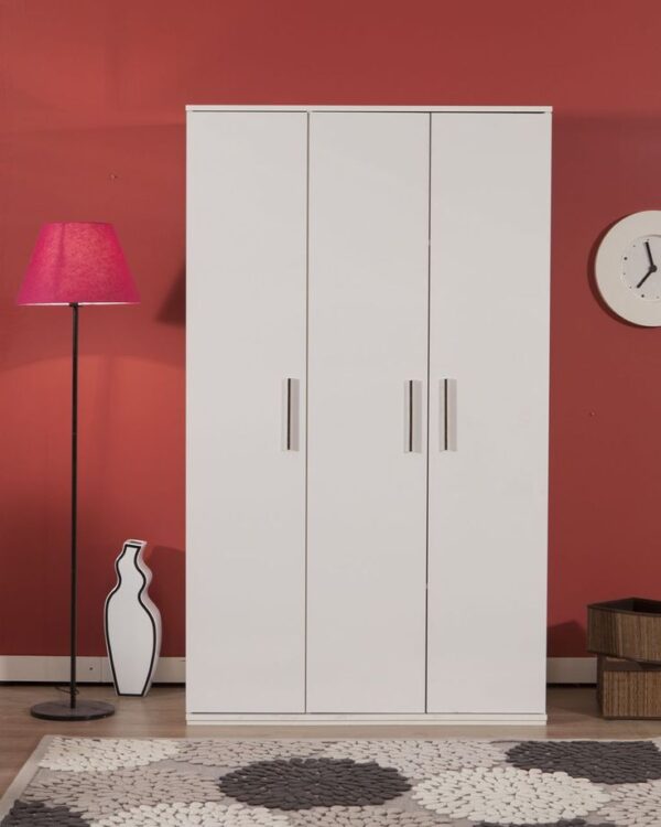 A wooden wardrobe with two doors